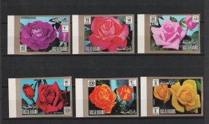 1972  Ras Al Khaima - Roses  - Mi 853B-858B - Imperf. - MNH