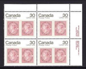 Canada 755 Stamp on Stamp Plate Block MNH VF