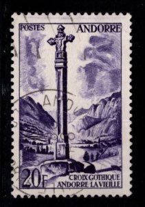 (French) Andorra Scott 134 Used 20 Franc stamp