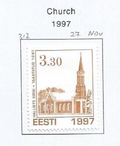 ESTONIA - 1997 - Church - Perf Single Stamp - Mint Lightly Hinged