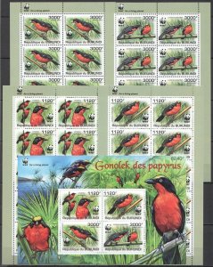 Ss0984 2011 Burundi Fauna Birds Wwf 1Kb+10Set Mnh