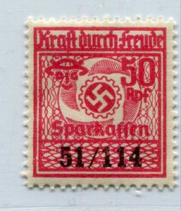 KRAFT DURCH FREUDE WWII 3rd REICH GERMANY VERY SCARCE REVENUE PERFECT MNH