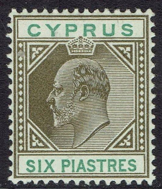 CYPRUS 1902 KEVII 6PI WMK CROWN CA 