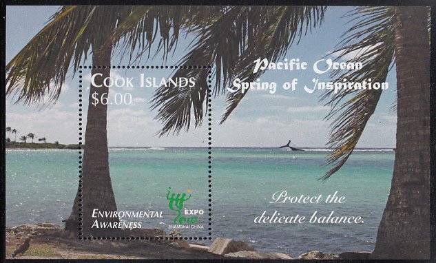 Cook Islands 2010 MNH Sc #1342 $6 Palm tree, ocean Shanghai Expo 2010