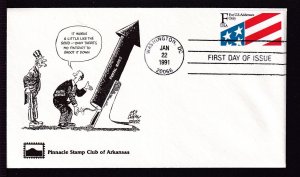 1991 Sc 2522a F-rate (29c) FIRST ATM PANE FDC Pinnacle Stamp Club - Fisher