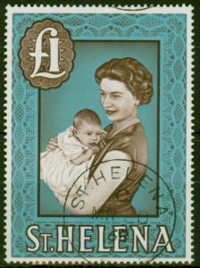 St Helena 1965 Chocolate & Light Blue SG189a Chalk Paper Superb Used