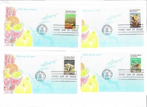 1827-30 Coral Reefs set of 4 Colonial FDCs