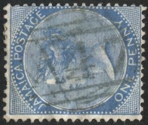 JAMAICA 1870 Scott 7  1d blue VF,  A47 (Highgate) Numeral Cancel