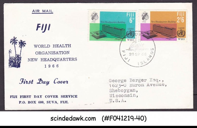 FIJI - 1966 WORLD HEALTH ORGANIZATION WHO - 2V - FDC