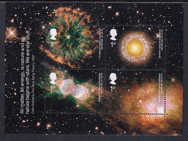 Great Britain 2075 Space Souvenir Sheet MNH VF