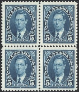 Canada SC#235 5¢ King George VI Block of Four (1937) MNH