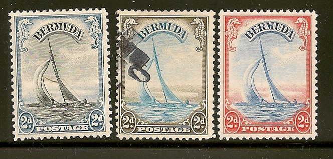 Bermuda #108-109-109A Mint/Used-Fine/VF-Light Hinge