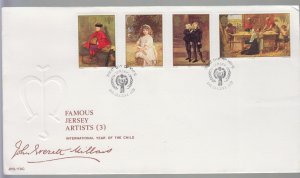 Jersey 1979,  Artists No 3, set of 4 on FDC