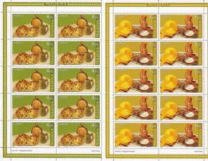 2005 EUROPE CEPT, Moldova 2 10-value mini-sheets Gastronomy MNH **