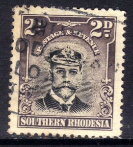 Southern Rhodesia 1924 - 29 KGV 2d Black & Purple Grey used SG 4 ( D1143 )