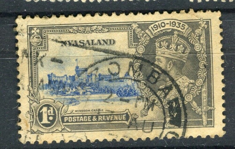 NYASALAND; 1935 early GV Jubilee issue fine used 1d. value