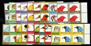 SIERRA LEONE SG1892/910A 1992-9 BIRDS SET TO 1000l IN BLOCKS OF 4 MNH