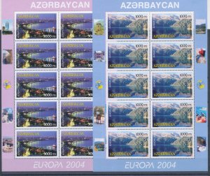 2004 EUROPA CEPT Azerbaijan 2 Mini-sheets of 10 val The holidays MNH