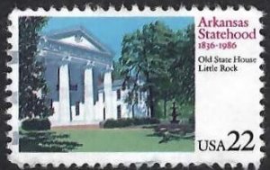 United States #2167 22¢ Arkansas Statehood (1986). Used.