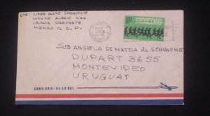 C) 1969. MEXICO. AIR MAIL ENVELOPE SENT TO URUGUAY. OLYMPIC GAMES STAMP. XF