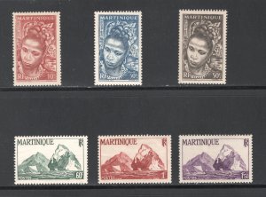 Martinique #217-222  VF, Unused, Lightly Hinged, OG, CV $3.20 .....  3810054