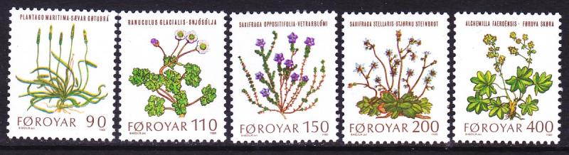 Faroe Islands 48-52 MNH 1980 Types of Sea Plantain Full Set Very Fine