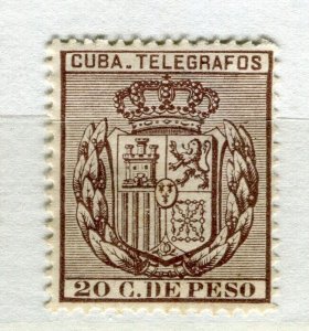 SPANISH COLONIES CARRIBEAN; 1890s classic Telegrafos issue Mint hinged value