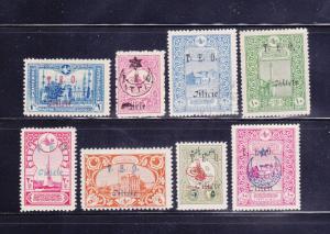 Cilicia 75-76, 77, 79-80, 82, 88, 91 MHR Overprints