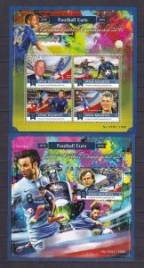 Maldives 2015 Football European Championship 2016 1KB+1BL MNH