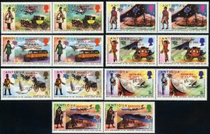 Barbuda #148-154 Antigua Stamps Overprint Postage Pairs 1974 Mint NH