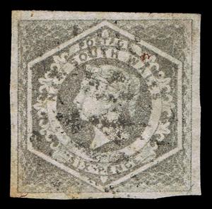 GENUINE NEW SOUTH WALES NSW SCOTT #29 USED 1854 GRAY APS CERT - GIBBONS #94