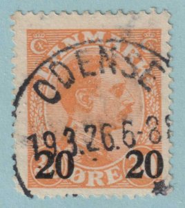 DENMARK 176  USED - 20 ORE ON 30 ORE ORANGE KING CRISTIAN X