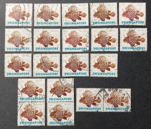 Singapore 1977 #275, Lionfish, Wholesale lot of 20, Used, CV $120