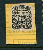 Jefferson County Alabama Tobacco Tax 1 1/2c Decal on Card