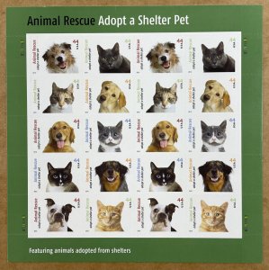 Scott 4451 - 4460 ANIMAL RESCUE Pane of 20 US 44¢ Stamps MNH 2010