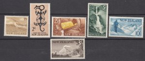 J40988 JL Stamps 1960 new zealand hv,s set mh #346,348-51 designs