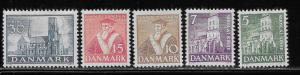 DENMARK SC# 252-56  FVF/MOG 1936