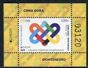 365 - MONTENEGRO 2023 - EUROPA - Peace - MNH Souvenir Sheet