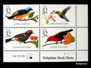 BOBPLATES #3222-5 Tropical Birds Plate F-VF MNH CV=$2.6 ~See Details for #s/Pos