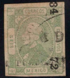 MEXICO Scott 93 Used stamp with Moire' see back scan