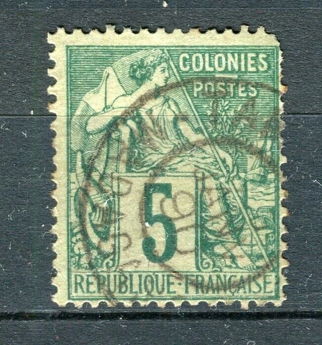 FRENCH COLONIES; 1880s General issue used 5c. value + Postmark, Madagascar