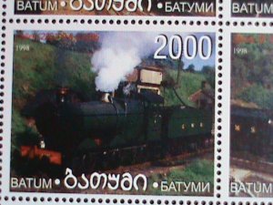 RUSSIA-BATUM STAMPS-1998-WORLD FAMOUS TRAINS MNH FULL SHEET VERY FINE