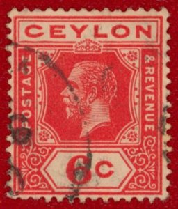 CEYLON Sc 204 VF/USED - 1912 6c King George V - Die 1b, Type II