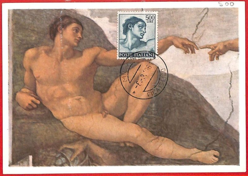 aa3387 - ITALY - POSTAL HISTORY - MAXIMUM CARD  - 1961  Art MICHELANGELO