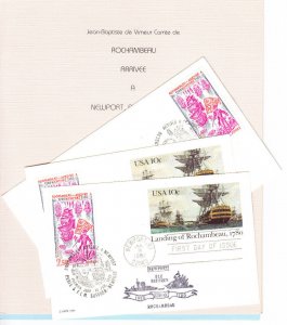 Franco-American Ceremony Program #UX84 & Fr2094 Count Rochambeau + 3 covers 1980