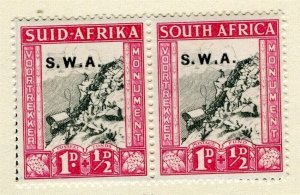 SOUTH WEST AFRICA; 1930s Voortrekker issue Mint hinged 1d. Pair