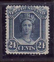 Newfoundland-Sc#31- id11-unused no gum 24c blue QV-1870-