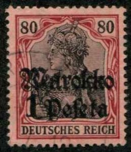 German Morocco SC# 53 o/p Marrokko 1p on 80pf used