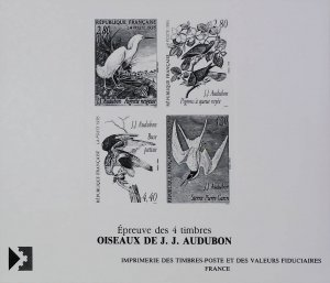 1995 France Birds by J.J. Audubon Luxury Proof X845-