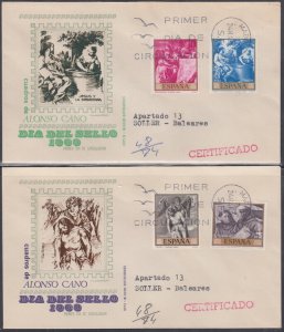 SPAIN Sc # 1556-65.1 SET of 4 DIFF FDC X 10 DIFF STAMPS - ALONSO CANO PAINTINGS